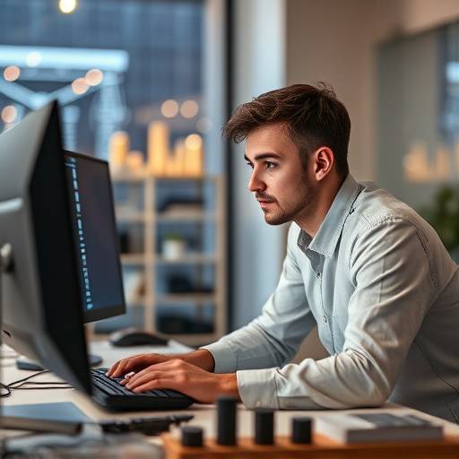 Immagine di una persona che lavora a un progetto innovativo su un computer