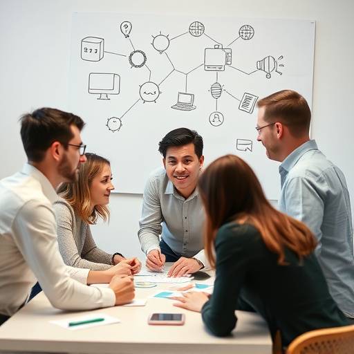 Persone che collaborano durante una sessione di brainstorming