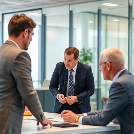 Un business coach che guida un leader attraverso una sessione di coaching strategico