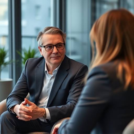 Un consulente di Innovazione & Crescita che ascolta attentamente un cliente durante una sessione di coaching