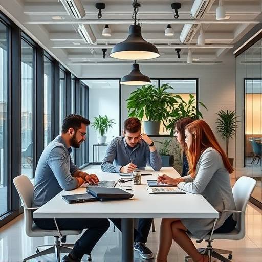 Un team di professionisti che collaborano in un ufficio moderno a Milano